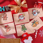 Old Man and Bear Christmas greeting card design