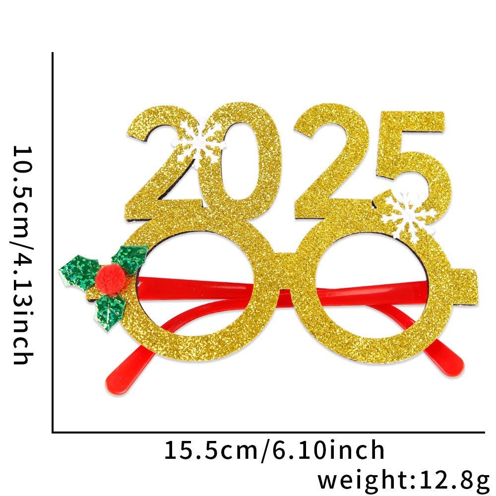 Plastic cartoon Christmas glasses for festive photo moments