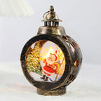 Christmas snowman lamp close-up view - desktop decoration
