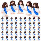 24-piece Mini Jesus figurine set in blue purple red yellow colors