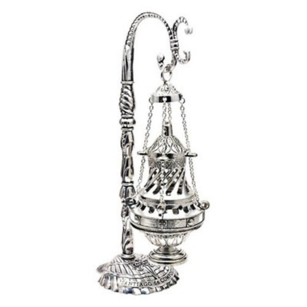 Ornate hanging censer displayed as wall decoration