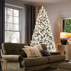 7.5ft Mixed Needle Christmas Tree in living room setting with ornaments