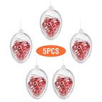 Christmas tree decorated with clear fillable ornament balls illuminated by lights