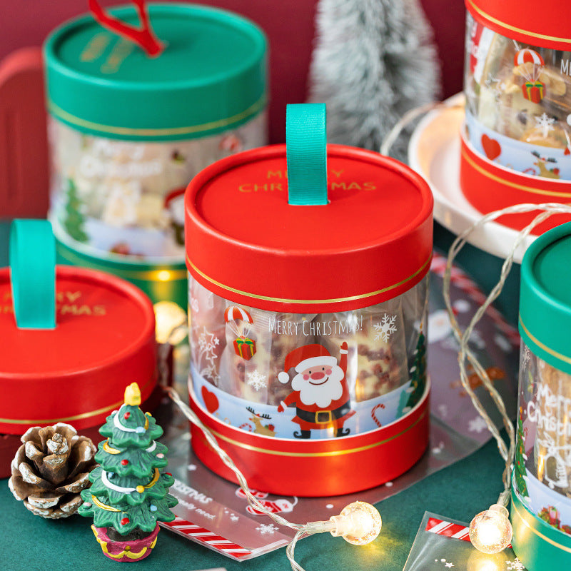Red and green holiday candy box for gifting