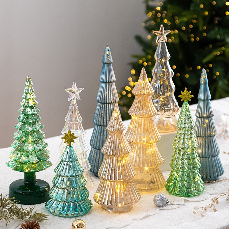 Champagne gold star ornament in glass for Christian Christmas tree display