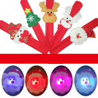 Colorful Christmas slap bracelet close-up view