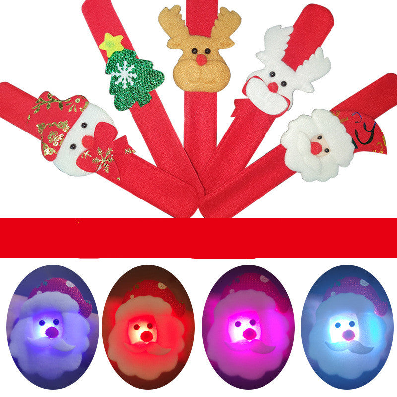 Colorful Christmas slap bracelet close-up view