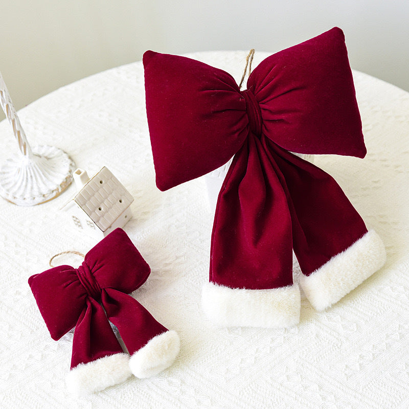Christmas tree bow ornament with dimensional design