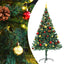 Pre-lit green Christmas tree 150cm with glowing red and gold baubles for festive holiday display