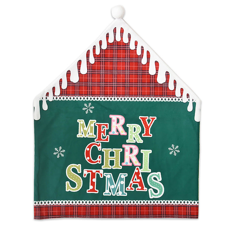 Red letter style Christmas chair cover with soft cloth texture for seasonal home styling