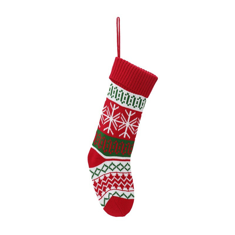 Festive red and green Christmas socks displayed as holiday home decor accent