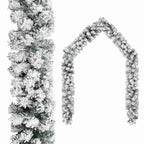 5 meter Christmas snow garland with green PVC and festive gold red balls