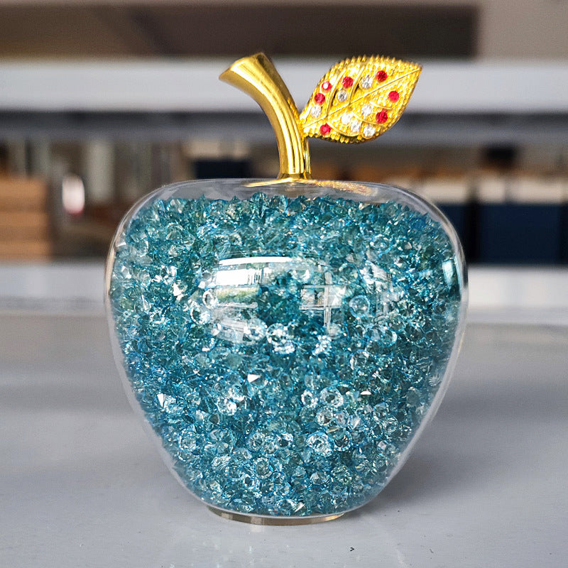 Christmas ornament with apple shape and faceted crystal finish