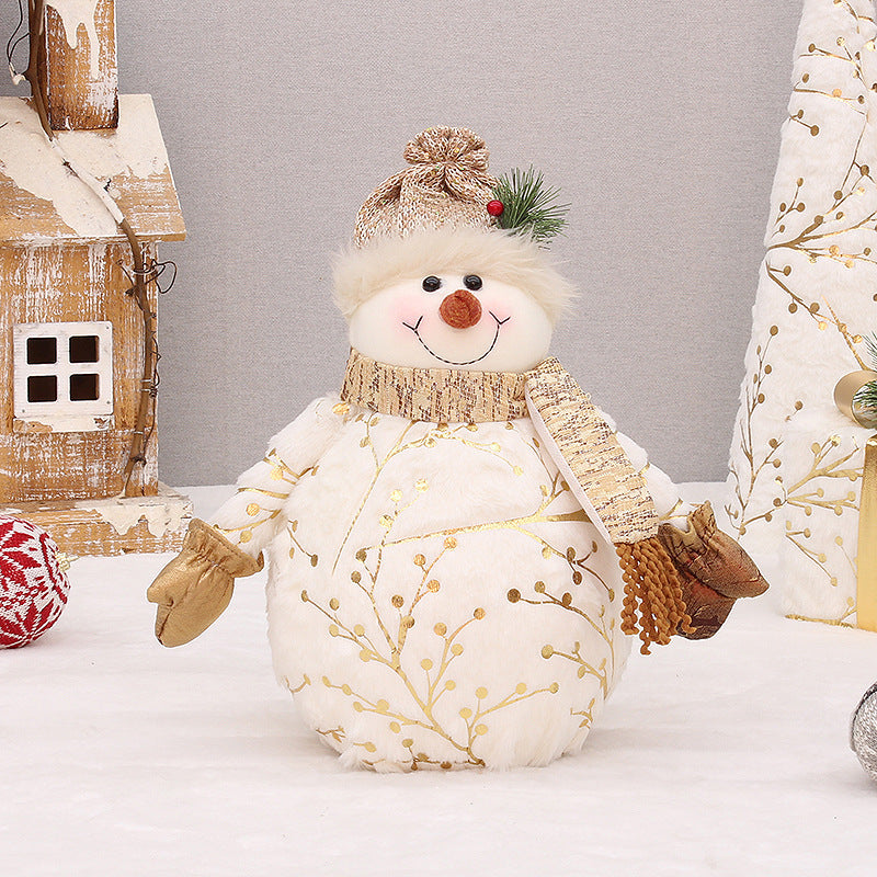 Round cap velvet snowman decoration for Christmas display