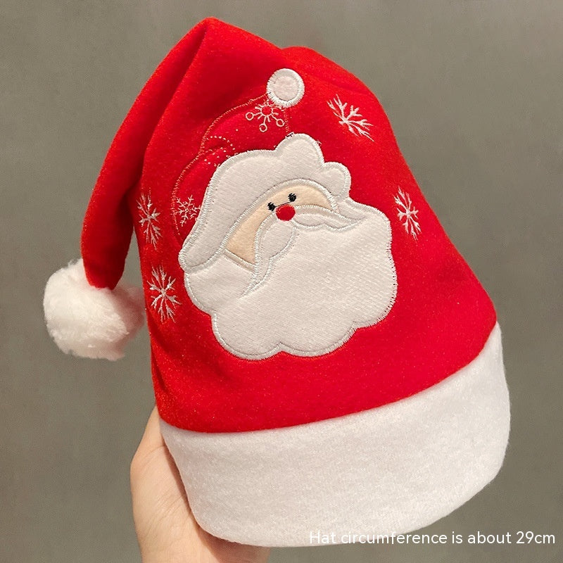 Red stripes Christmas plush decoration hat festive holiday accent piece