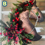 Horse Head Christmas Garland With Balls seasonal decor detail
