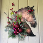 Horse Head Christmas Garland With Balls decorative element