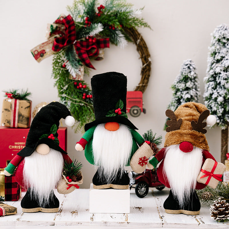 Festive Christmas gnome doll ornament for holiday home decoration
