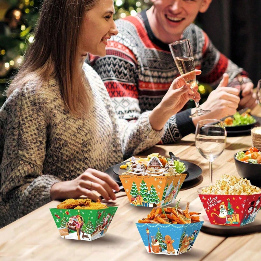 Christmas celebration food trays with holiday charm