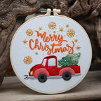 Complete Christmas embroidery craft kit gift set with scissors and professional needle included