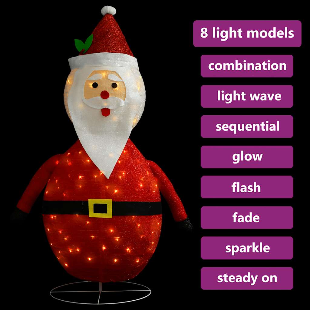 Santa decoration with flowing LED lighting mode in warm glow