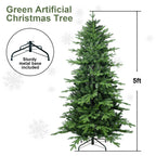 Assorted view of Christmas tree decorations and tree shapes