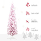 Section assembly view of the 7ft pink Christmas tree with metal stand