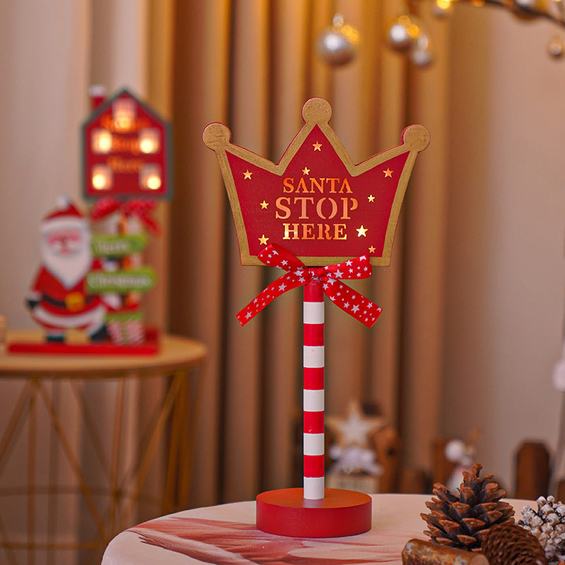Christmas decorative light featuring Crown stop sign design