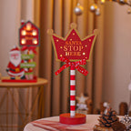 Christmas decorative light featuring Crown stop sign design