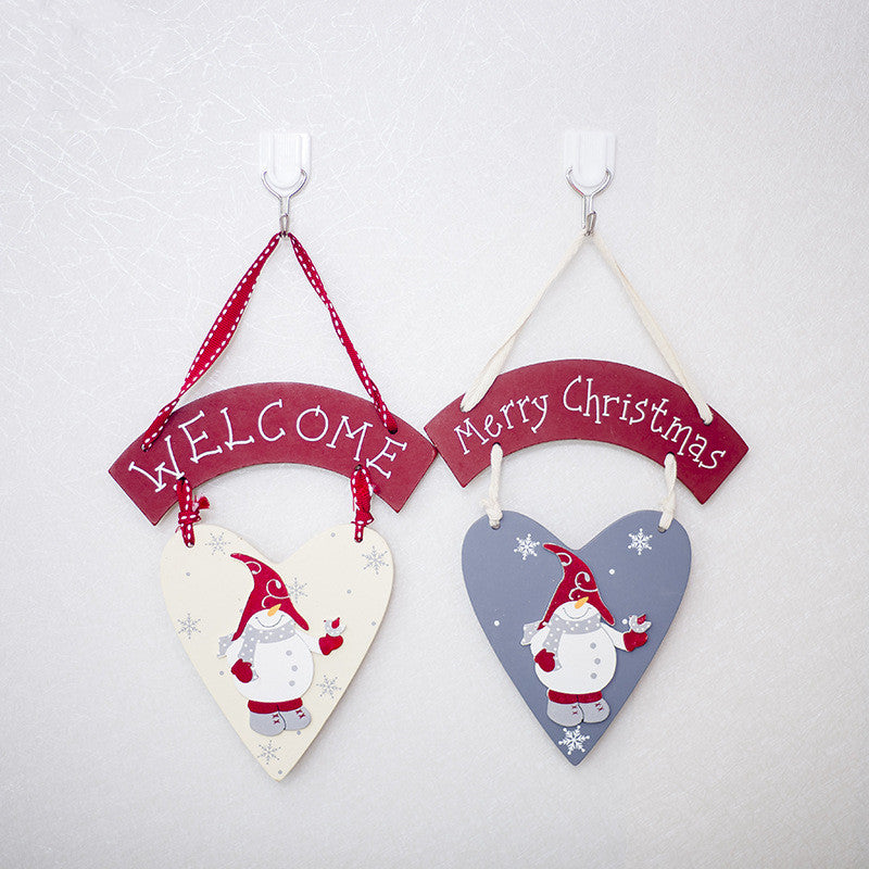 Hand-painted snowman wooden ornament for Christmas tree, festive holiday display