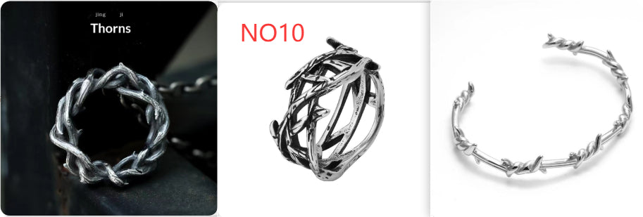 Retro Jesus thorn crown ring in steel finish