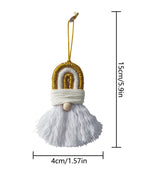 Festive hand-woven Christmas ornaments showcasing bowknot craftsmanship