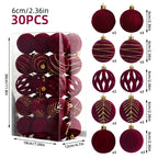 Christmas decoration set with round ornaments ready for tree display