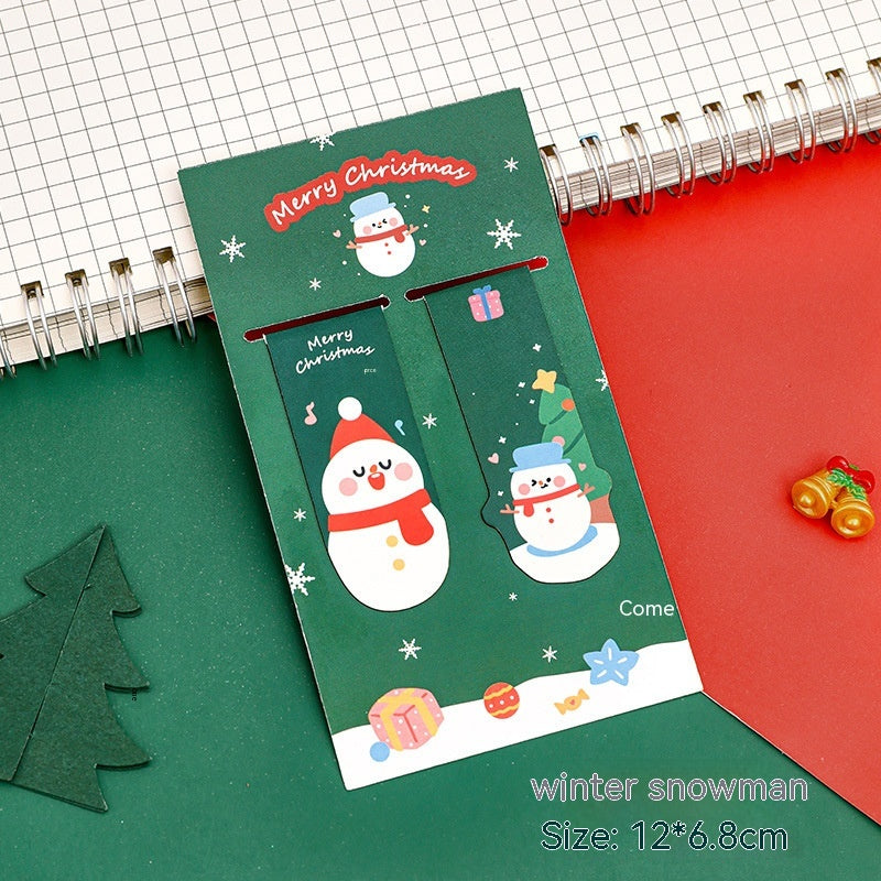 Christmas magnetic bookmark close-up view