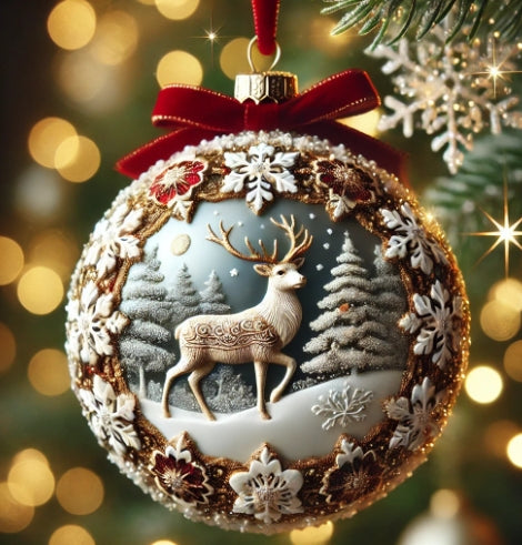 Christmas tree ornament featuring enchanting planet decoration