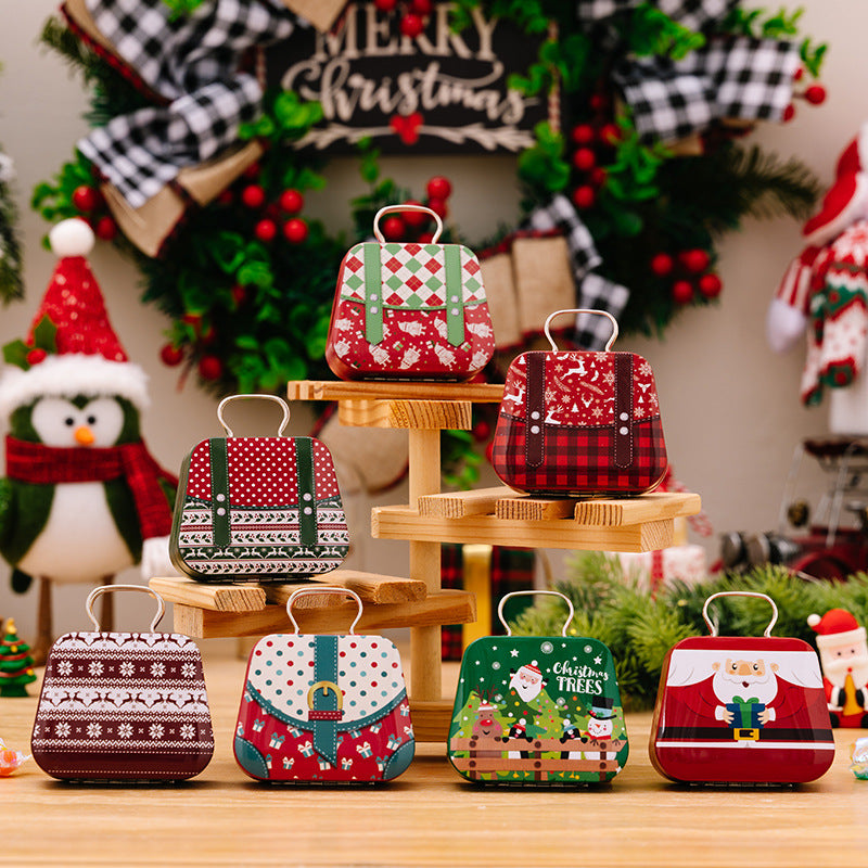 Seasonal Christmas handbag candy box for festive home decoration