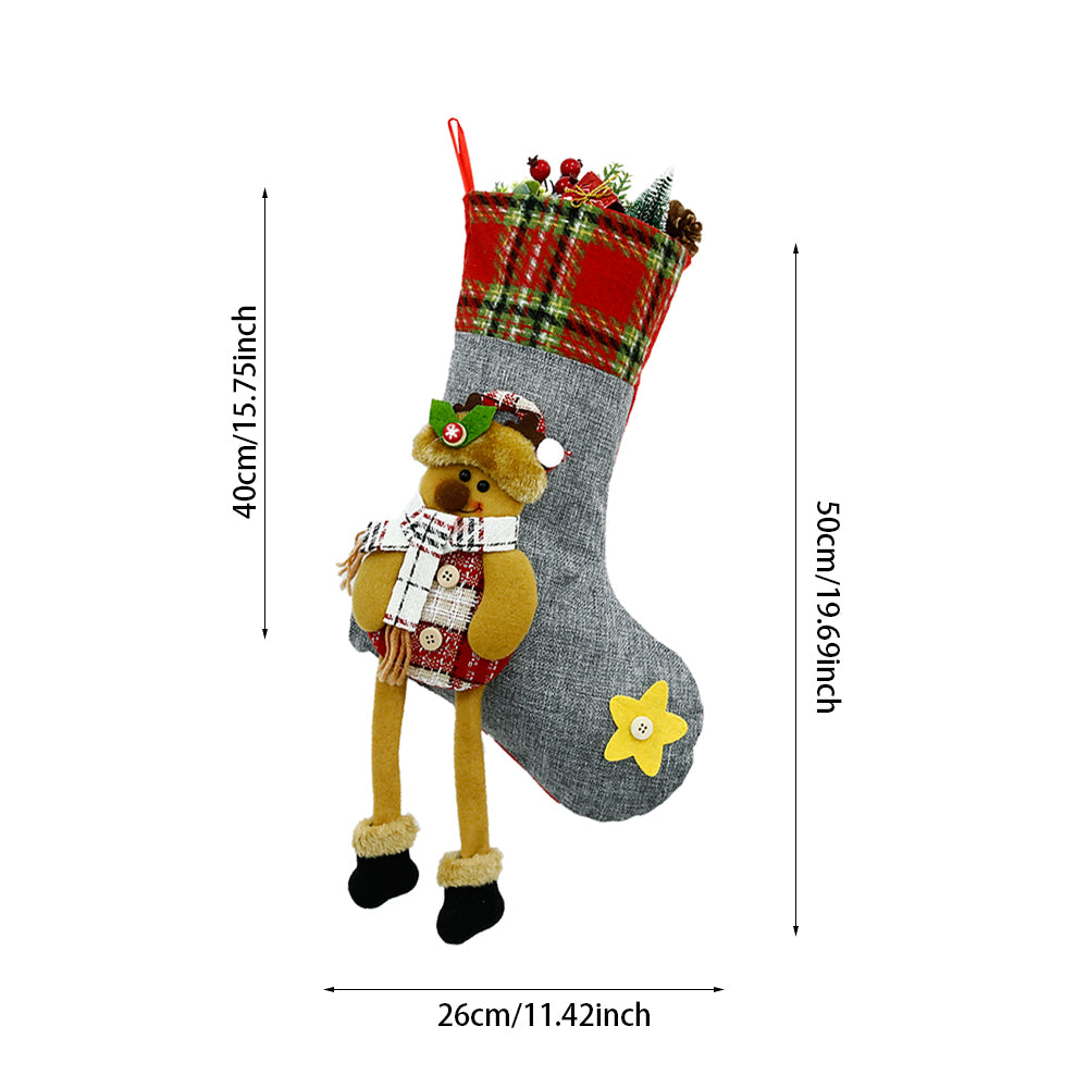 Green elk Christmas stocking design - faith-inspired holiday accessory