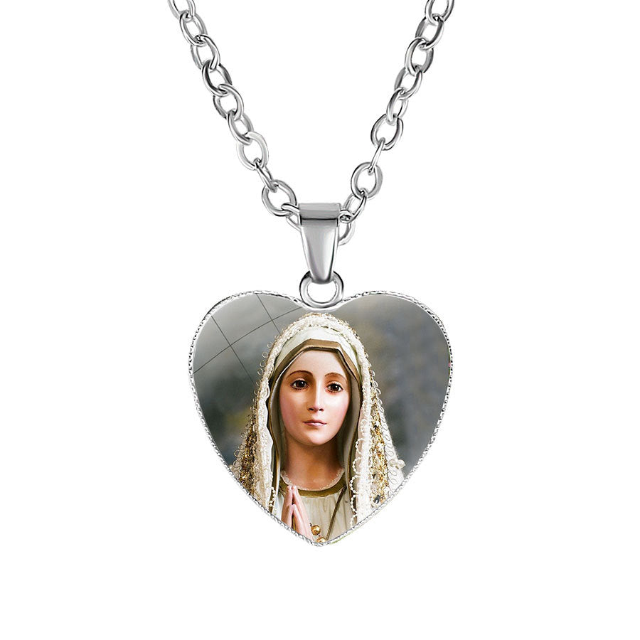 Faith-inspired jewelry featuring Virgin Mary portrait