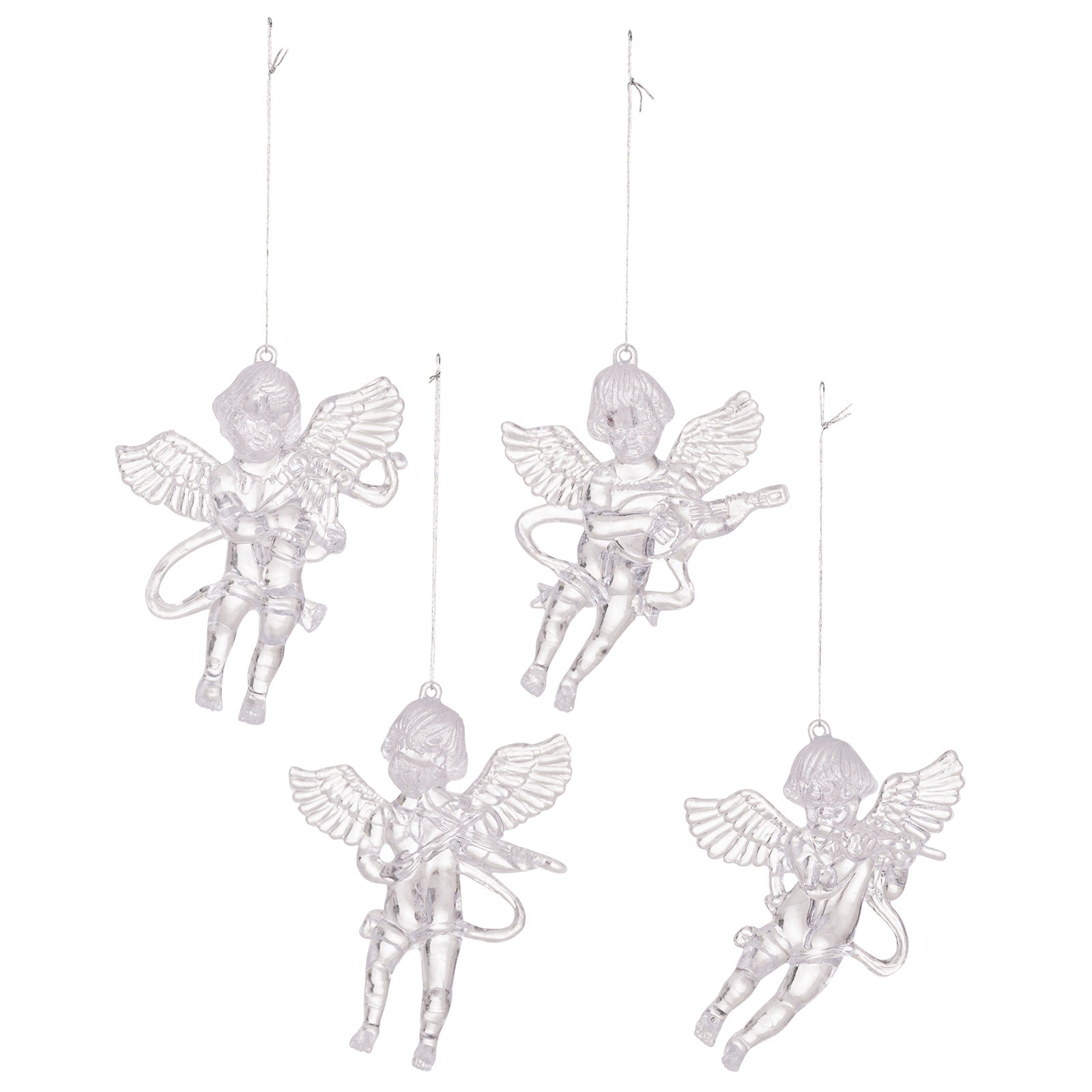 Transparent Acrylic Angel Pendants - Set of 4 Christmas Ornaments Secondary image