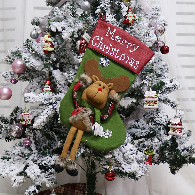Festive Christmas Stocking Trio Set - Santa, Snowman & Reindeer Secondary image