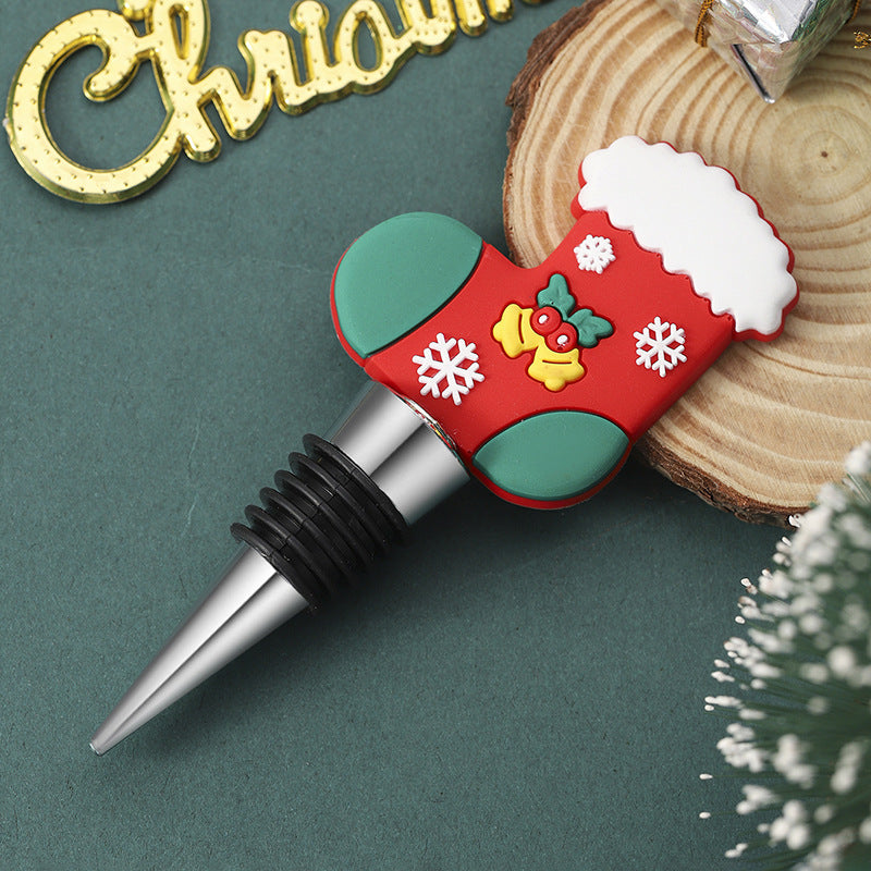 Christmas tree shaped wine stopper set in festive design