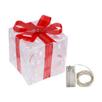 Transparent crystal Christmas gift box decoration with snowflake pattern glowing