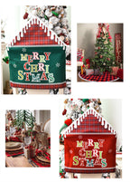 Christmas English alphabet chair cover in festive green for holiday dining decor
