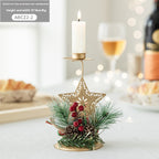 Christmas candlestick decoration displayed on windowsill