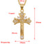 Vintage copper cross pendant necklace on display