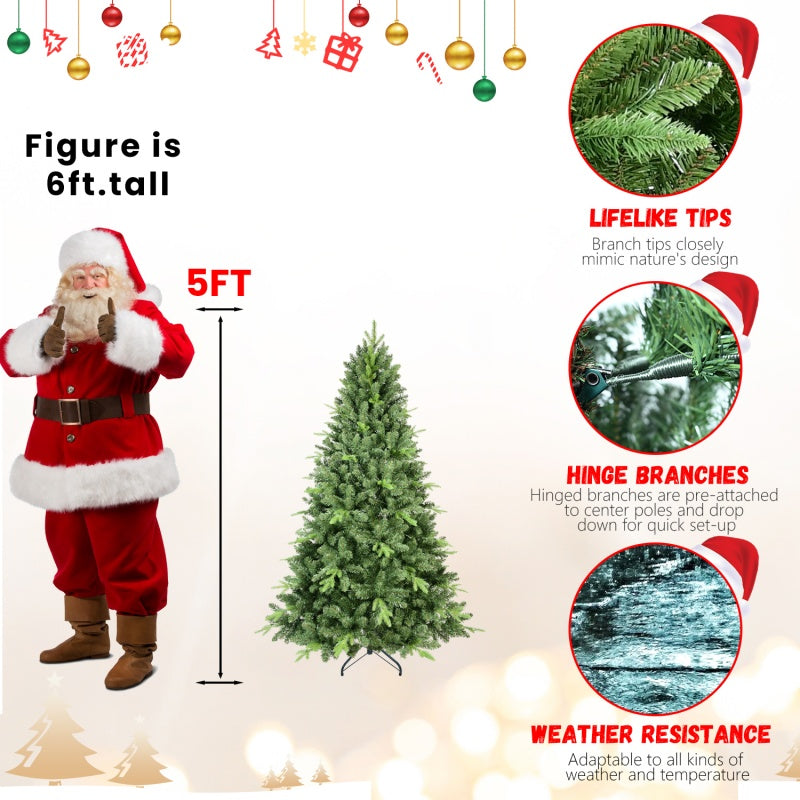 Elegant green Christmas tree ready for holiday decorating