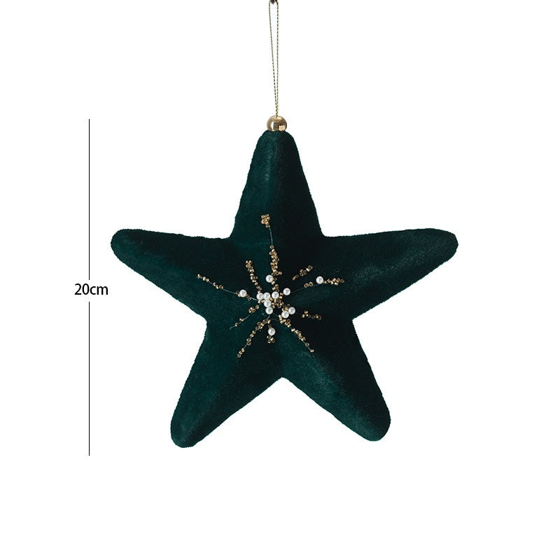 Flocked Dark Green Christmas Ball Ornament - Christian Jewelry