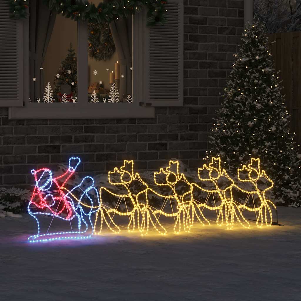 Modern LED Christmas decoration with multicolor glow in indoor setting