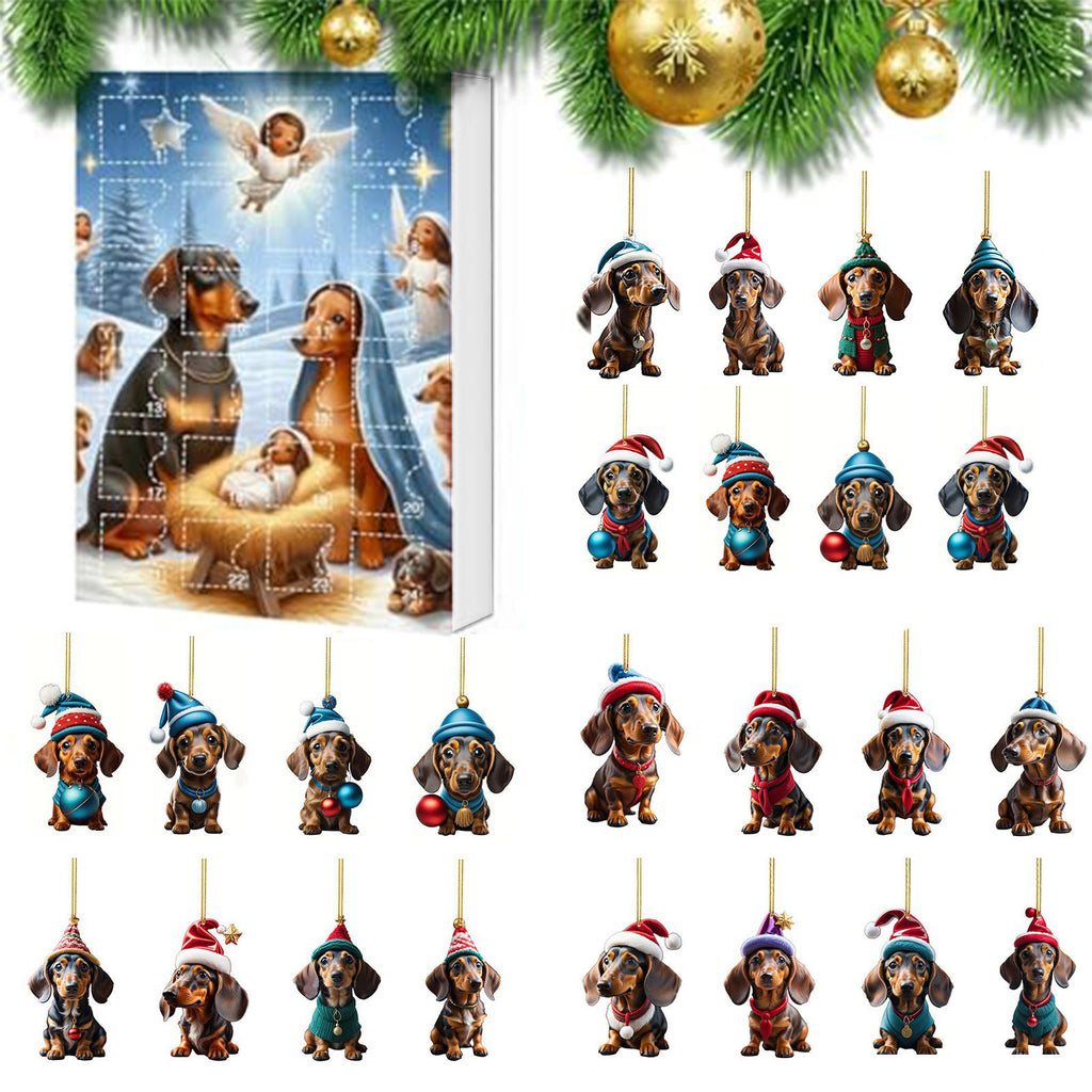 Seasonal acrylic decoration with Christmas countdown theme