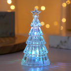 Compact crystal tree lamp emitting soft Christmas glow